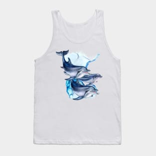 Dolphins swimming Everybody Loves Dolphins and this is a Lovely Dolphin Design Tank Top